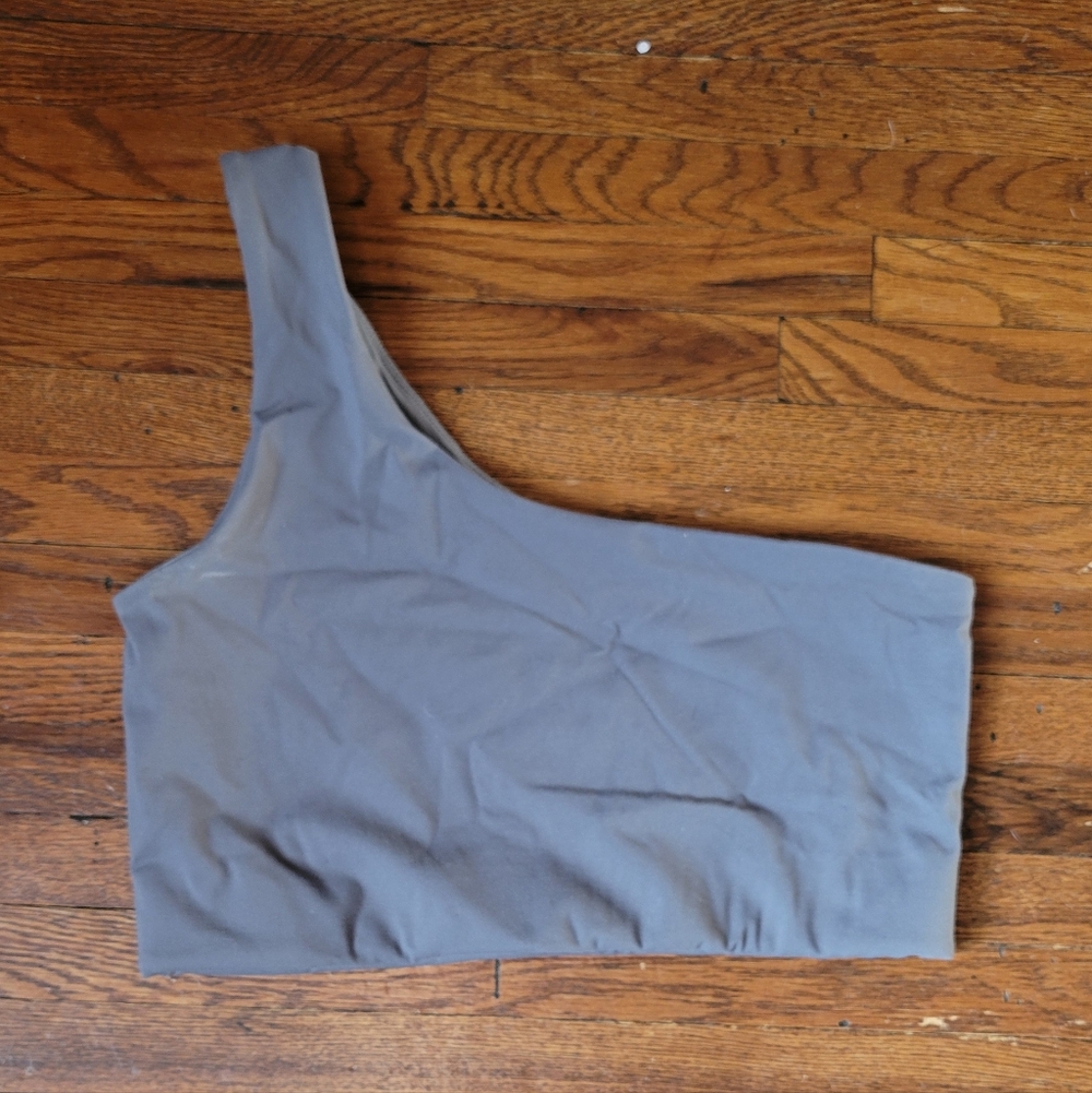 Paragon Fitwear One-Shoulder Sports Bra in Gray